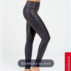 Spanx Faux Leather Moto Leggings NWT SM